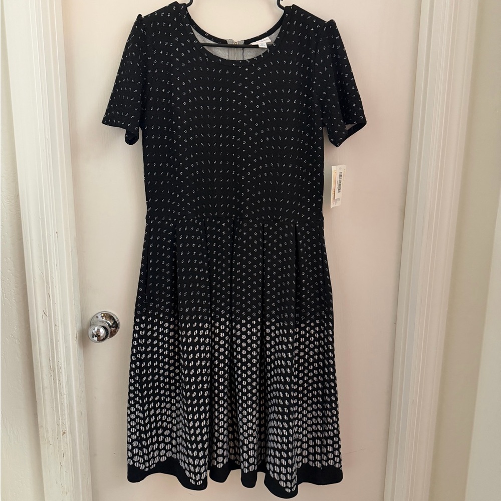 LuLaRoe Black Dress with White Accents